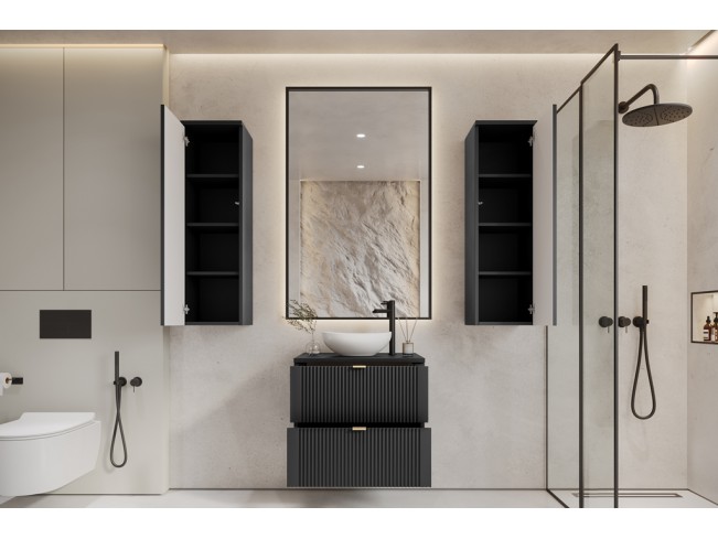 Łazienka Daki 60 4 czarna perła/złoty zestaw mebli wiszących