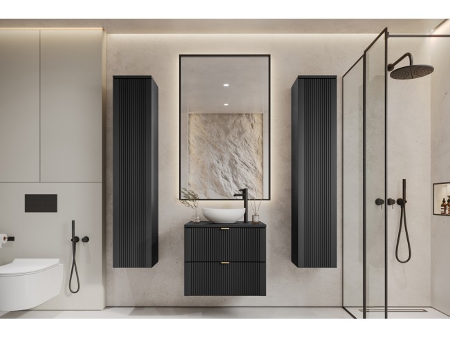 Łazienka Daki 60 5 czarna perła/złoty zestaw mebli wiszących