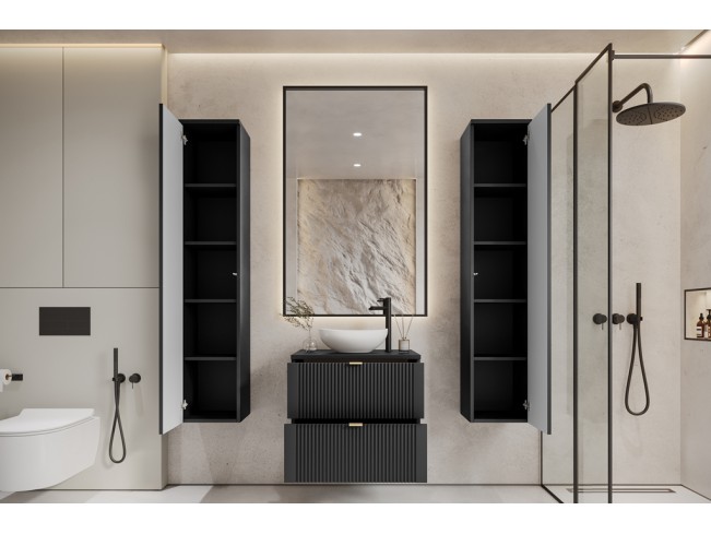 Łazienka Daki 60 5 czarna perła/złoty zestaw mebli wiszących