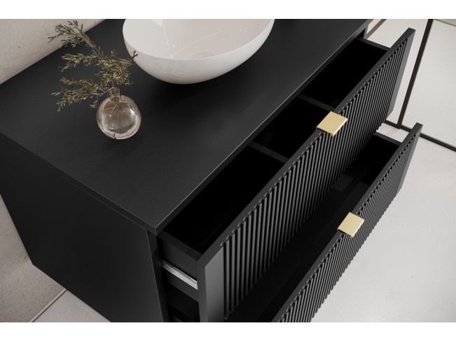 Łazienka Daki 80 2 czarna perła/złoty zestaw mebli wiszących