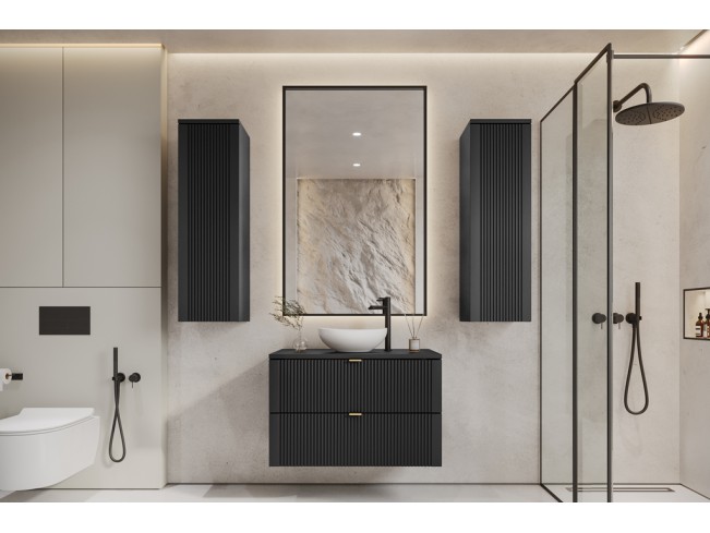 Łazienka Daki 80 4 czarna perła/złoty zestaw mebli wiszących