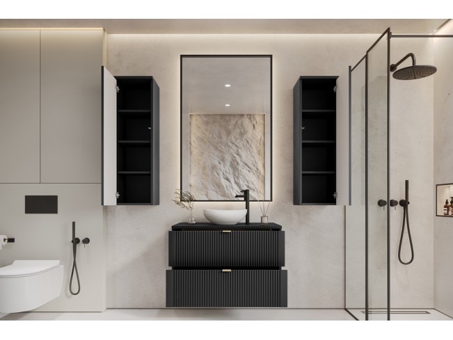 Łazienka Daki 80 4 czarna perła/złoty zestaw mebli wiszących