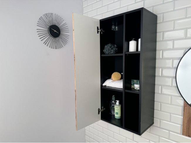 Słupek wiszący Wota czarny mat/dąb wotan 100 cm