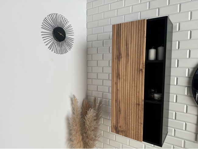 Słupek wiszący Wota czarny mat/dąb wotan 100 cm