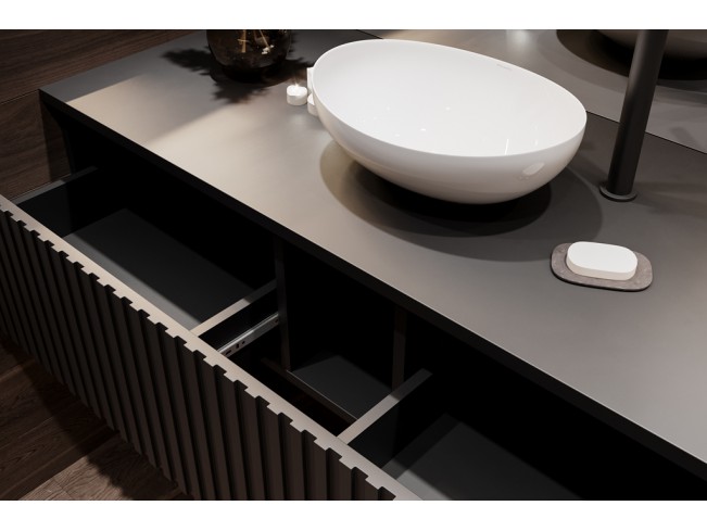 Szafka łazienkowa Lore czarna wisząca 120cm