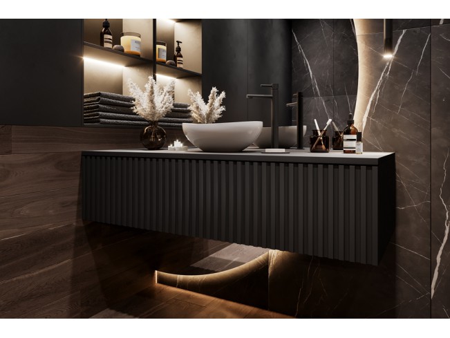 Szafka łazienkowa Lore czarna wisząca 120cm