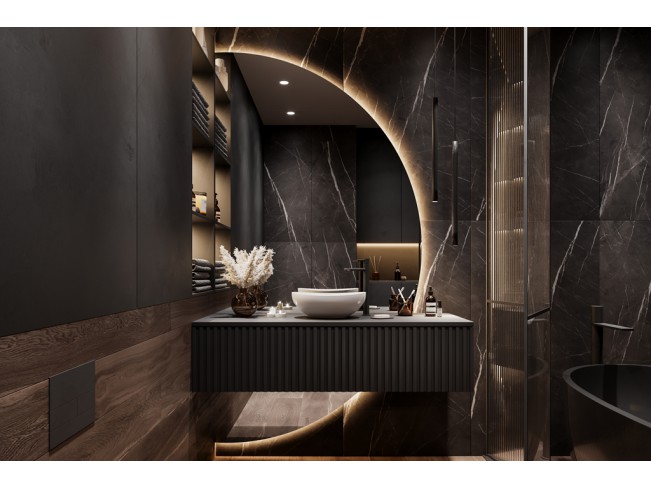 Szafka łazienkowa Lore czarna wisząca 120cm