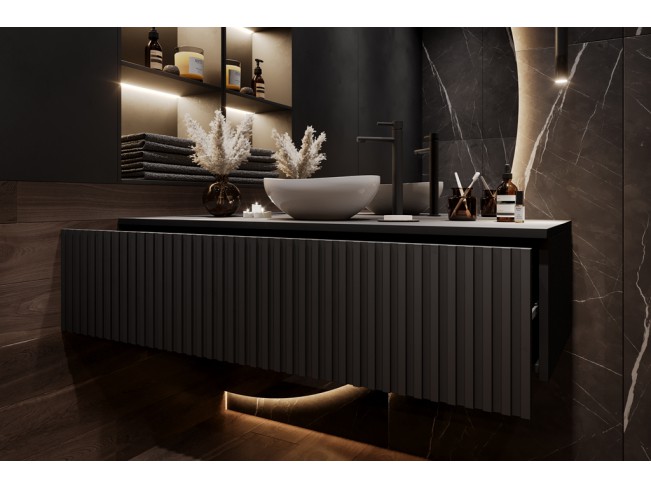 Szafka łazienkowa Lore czarna wisząca 120cm