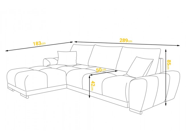 Narożnik Bego L bez funkcji spania welur Monolith 84 jasny szary
