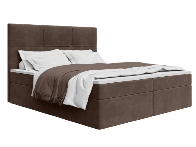 Łóżko kontynentalne Fado 1 180 Monolith 15 mleczna czekolada - widok ogólny