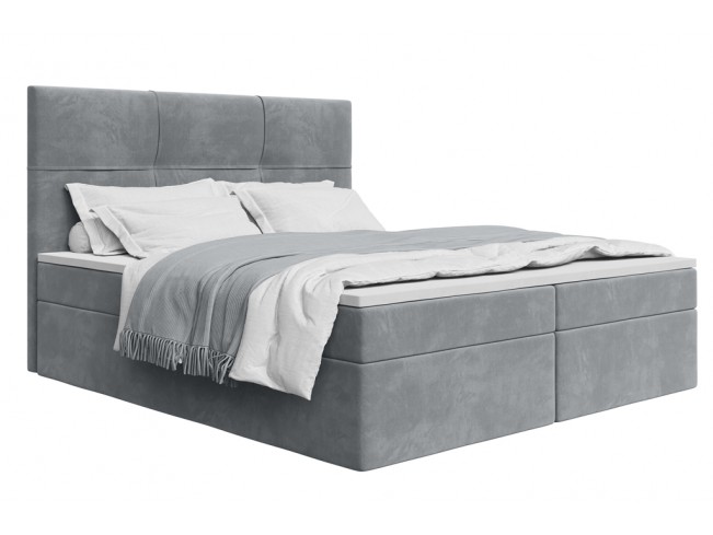 Łóżko kontynentalne Fado 1 180 Monolith 84 jasny szary - widok ogólny