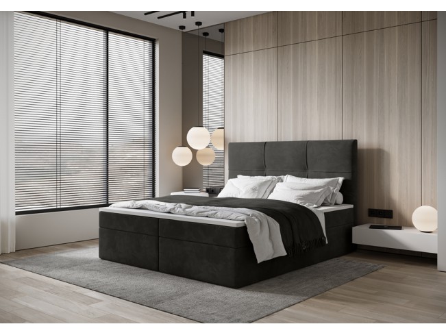 Łóżko kontynentalne Fado 1 140 Monolith 95 ciemny szary