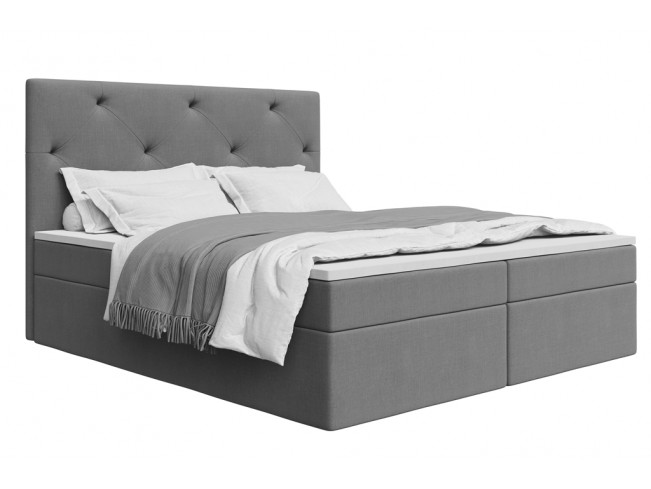 Łóżko kontynentalne Fado 2 160 Sawana 21 jasny szary - widok ogólny