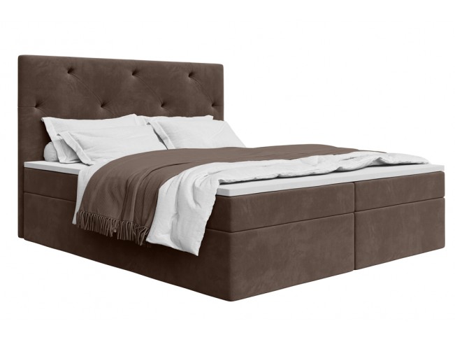 Łóżko kontynentalne Fado 2 160 Monolith 15 mleczna czekolada - widok ogólny