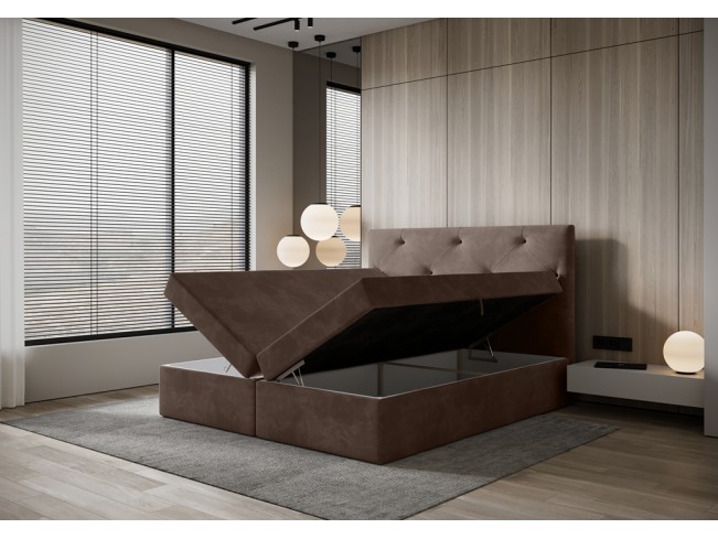 Łóżko kontynentalne Fado 2 160 Monolith 15 mleczna czekolada