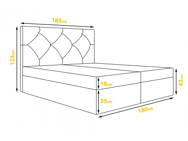 Łóżko kontynentalne Fado 2 180 Monolith 15 mleczna czekolada