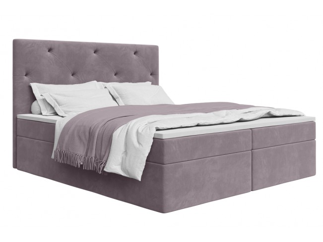 Łóżko kontynentalne Fado 2 180 Monolith 62 wrzosowy - widok ogólny