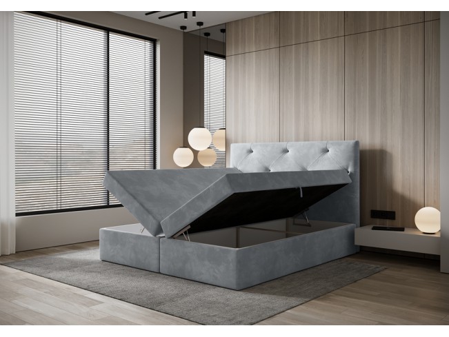 Łóżko kontynentalne Fado 2 160 Monolith 84 jasny szary