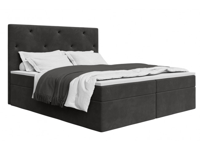 Łóżko kontynentalne Fado 2 160 Monolith 92 popielaty - widok ogólny