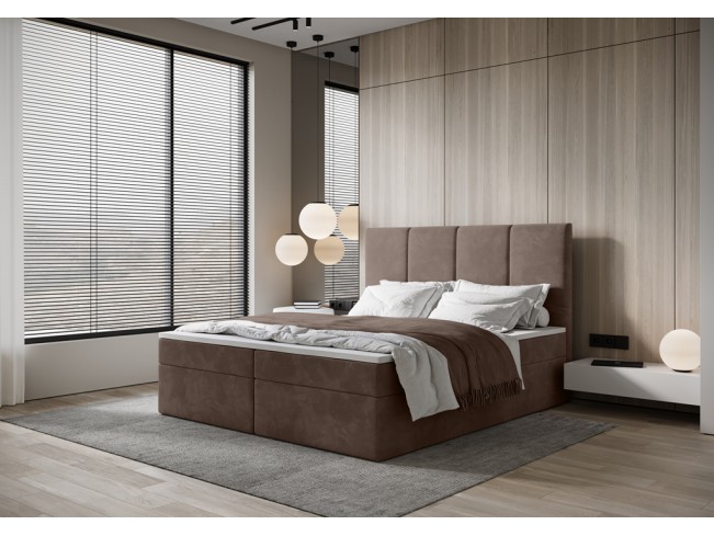 Łóżko kontynentalne Fado 3 180 Monolith 15 mleczna czekolada