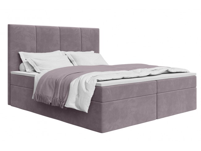 Łóżko kontynentalne Fado 3 180 Monolith 62 wrzosowy - widok frontu