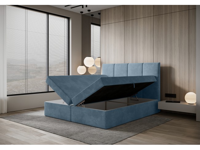 Łóżko kontynentalne Fado 3 140 Monolith 72 szary niebieski