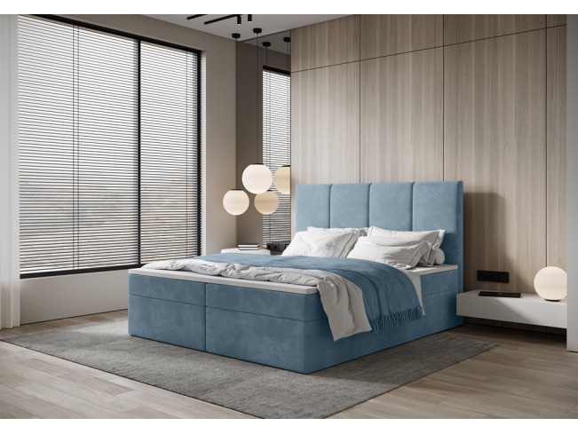 Łóżko kontynentalne Fado 3 180 Monolith 72 szary niebieski