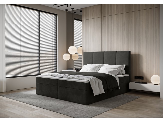 Łóżko kontynentalne Fado 3 180 Monolith 95 ciemny szary