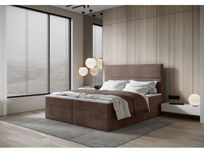 Łóżko kontynentalne Fado 4 160 Monolith 15 mleczna czekolada