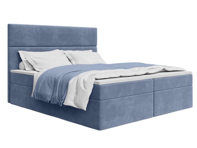 Łóżko kontynentalne Fado 4 140 Monolith 70 błękitny - widok z przodu