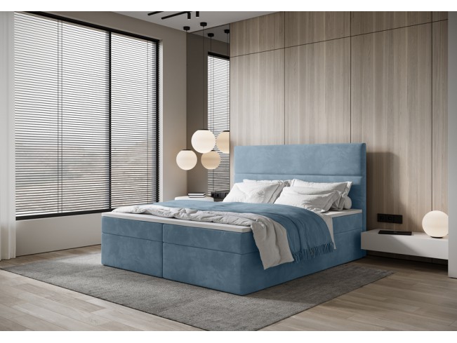 Łóżko kontynentalne Fado 4 180 Monolith 72 szary niebieski