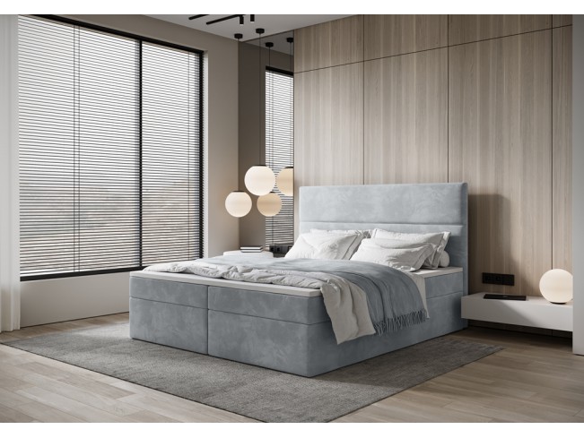 Łóżko kontynentalne Fado 4 180 Monolith 84 jasny szary