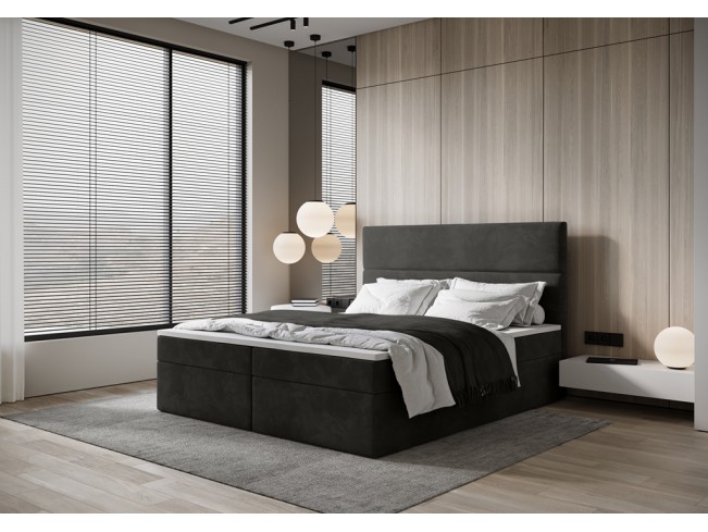 Łóżko kontynentalne Fado 4 180 Monolith 95 ciemny szary