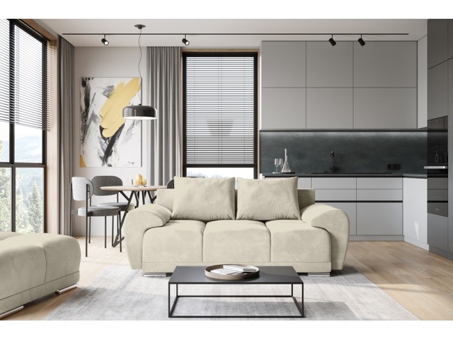 Sofa Bego 2 bez funkcji spania welur Monolith 02 ecru