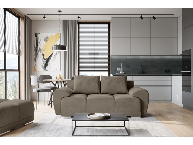 Sofa Bego 2 bez funkcji spania welur Monolith 09 jasny brąz