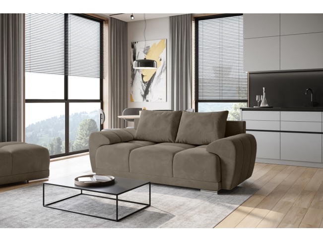 Sofa Bego 2 bez funkcji spania welur Monolith 09 jasny brąz