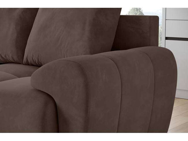 Sofa Bego 2 bez funkcji spania welur Monolith 15 mleczna czekolada