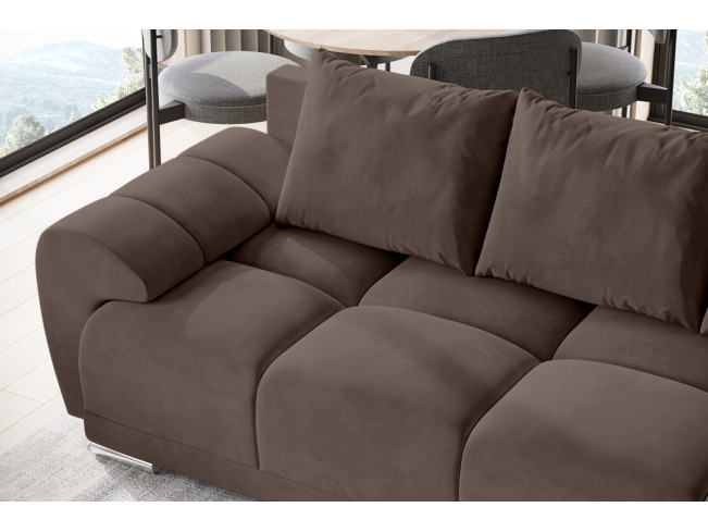 Sofa Bego 2 bez funkcji spania welur Monolith 15 mleczna czekolada