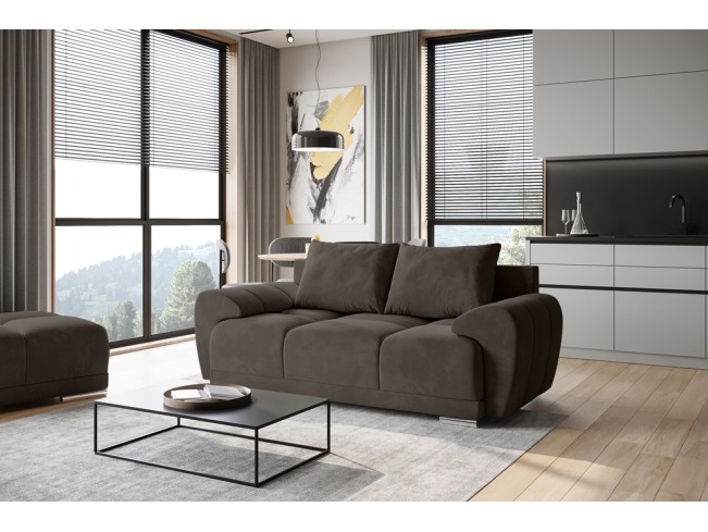 Sofa Bego 2 bez funkcji spania welur Monolith 20 szary brąz