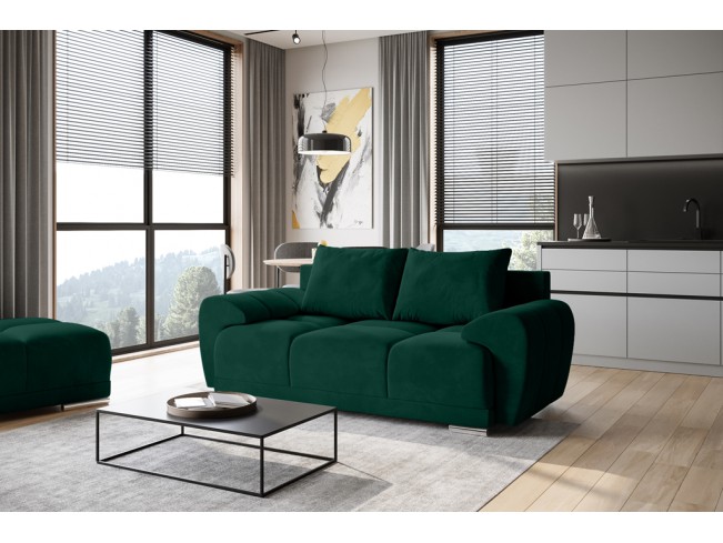 Sofa Bego 2 bez funkcji spania welur Monolith 37 zielony