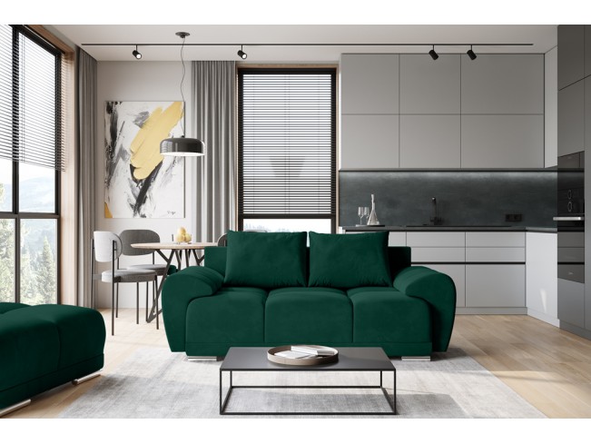 Sofa Bego 2 bez funkcji spania welur Monolith 37 zielony