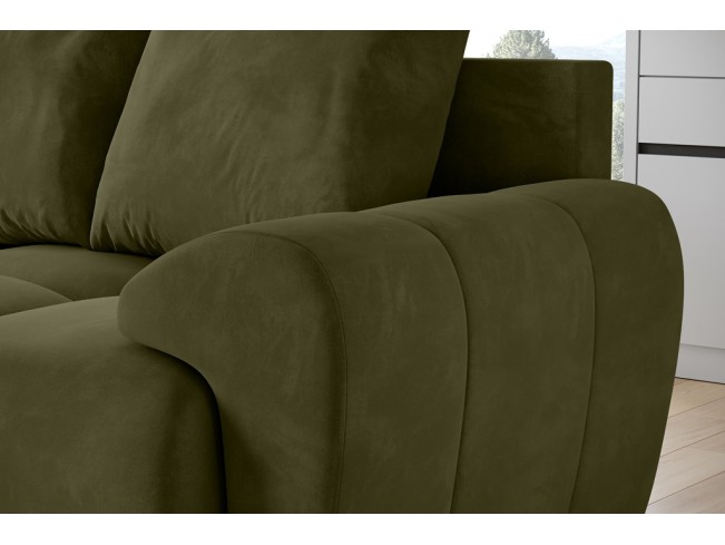 Sofa Bego 2 bez funkcji spania welur Monolith 38 oliwkowy