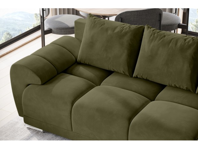 Sofa Bego 2 bez funkcji spania welur Monolith 38 oliwkowy