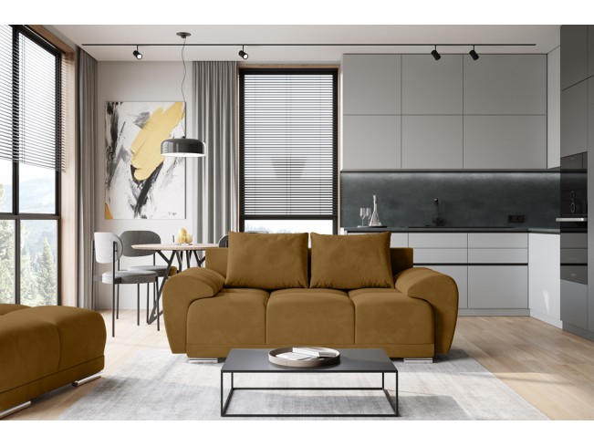 Sofa Bego 2 bez funkcji spania welur Monolith 48 miodowy