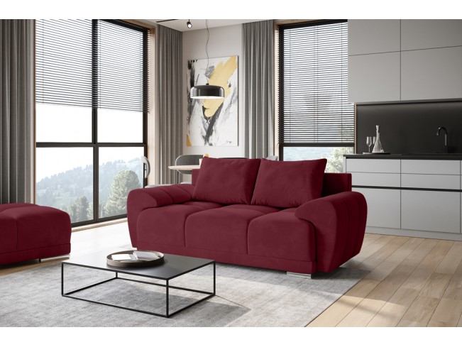 Sofa Bego 2 bez funkcji spania welur Monolith 59 czerwony