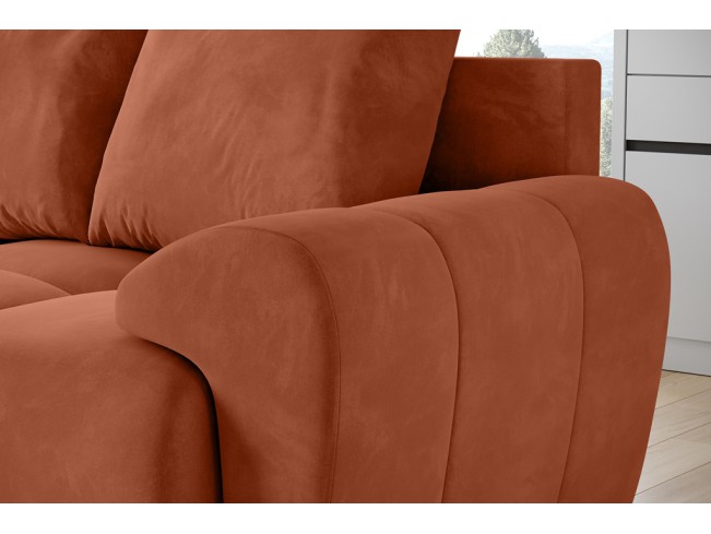 Sofa Bego 2 bez funkcji spania welur Monolith 61 morelowy