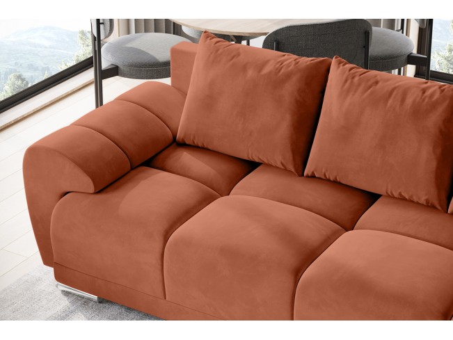 Sofa Bego 2 bez funkcji spania welur Monolith 61 morelowy