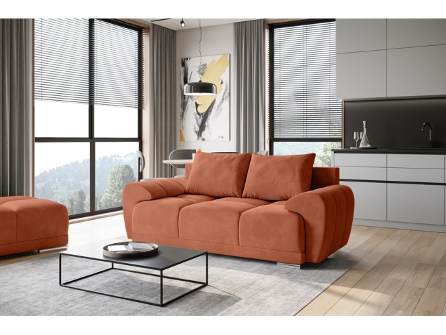 Sofa Bego 2 bez funkcji spania welur Monolith 61 morelowy