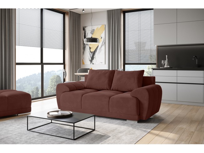 Sofa Bego 2 bez funkcji spania welur Monolith 63 brudny róż