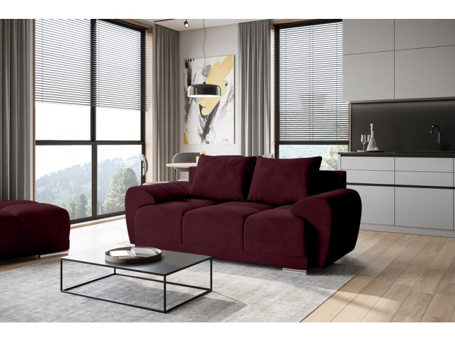Sofa Bego 2 bez funkcji spania welur Monolith 69 bordowy